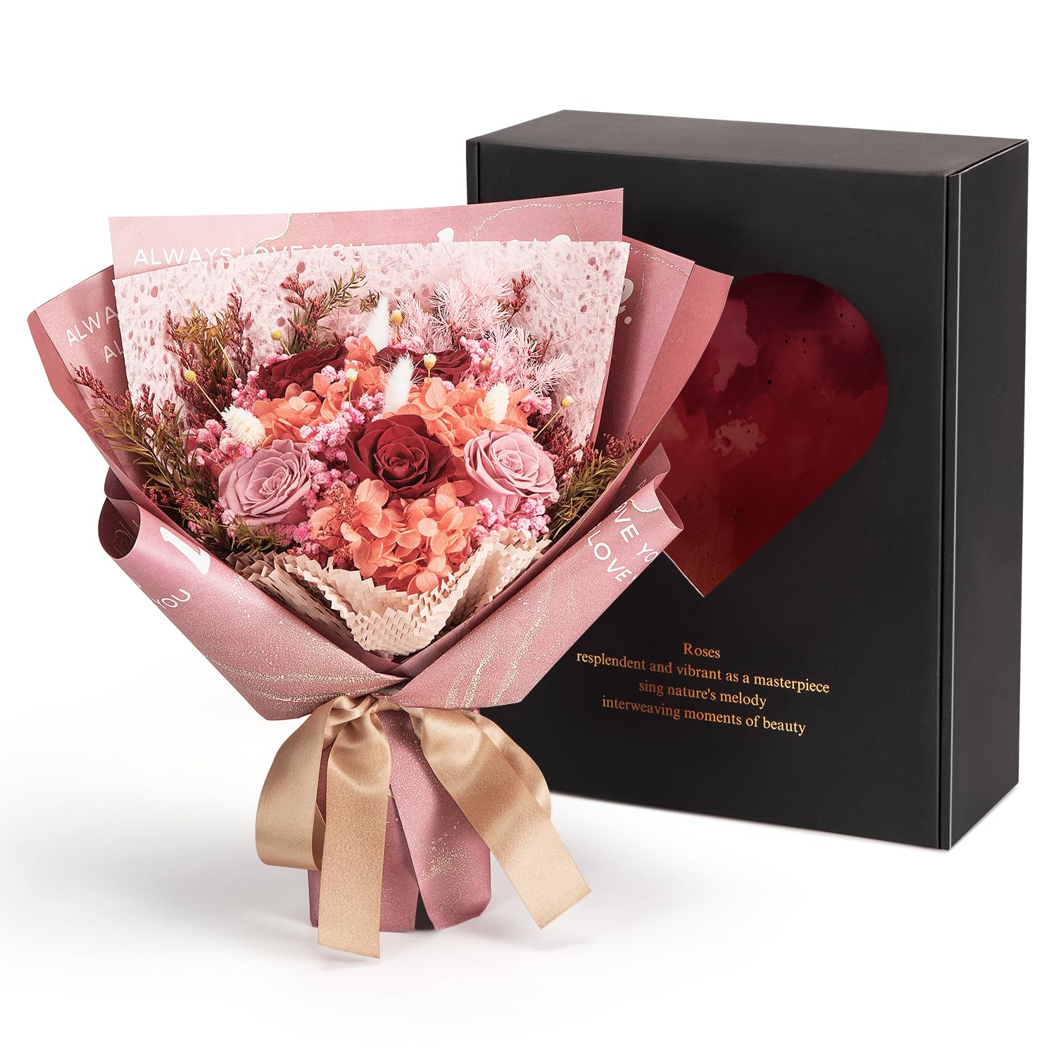 Large Preserved Roses Bouquet - Eternal Flowers Gift Box,Long-Lasting Real Roses,Flower gift box packaging,Birthday,Anniversary For Wife,Mom,Perfect