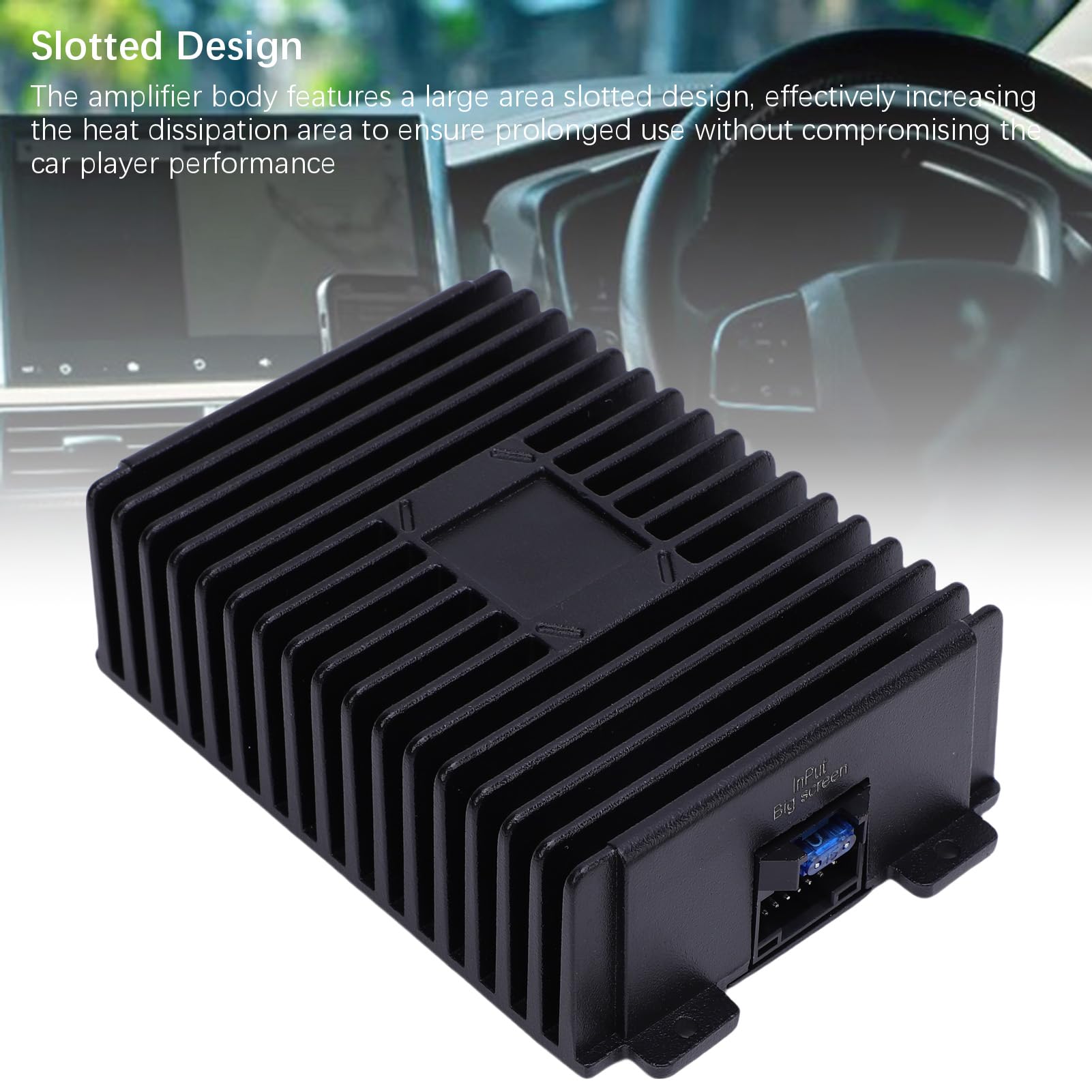 Amplificador de Potencia de 4 Canales Salida de Subwoofer Mejorada para Reproductor de Automóvil Amplificador Clase A/B para Instalación con Súper Subwoofers Aleación de Aluminio