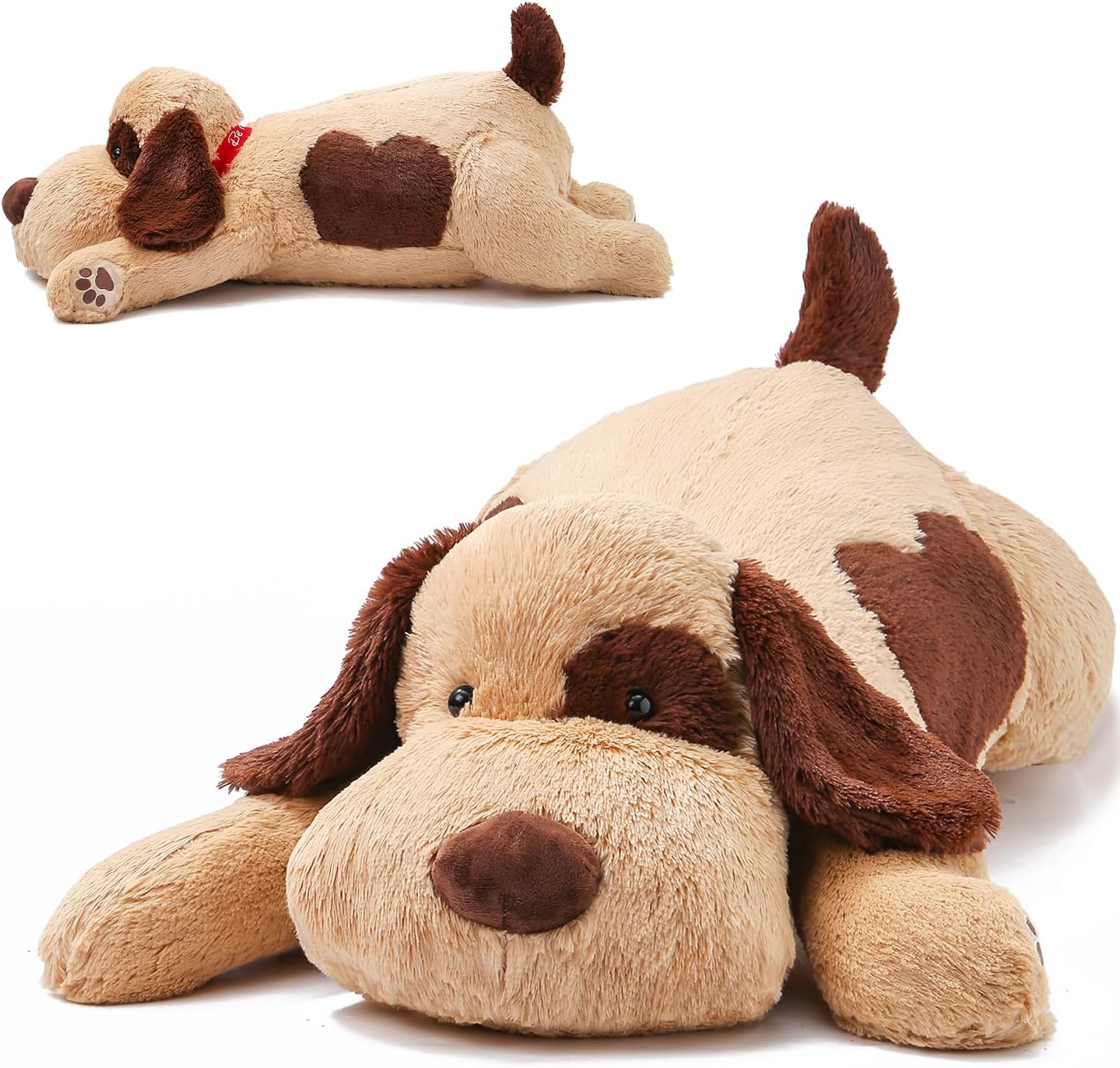 30" Weighted Dog Stuffed Animals  Giant & Brown Weighted Dog Pillow Toy for Kids & Adults, Soft and Cute Puppy Plush Gift for Boys & Girls  5.5 lbs Cute Stuffed Toys
