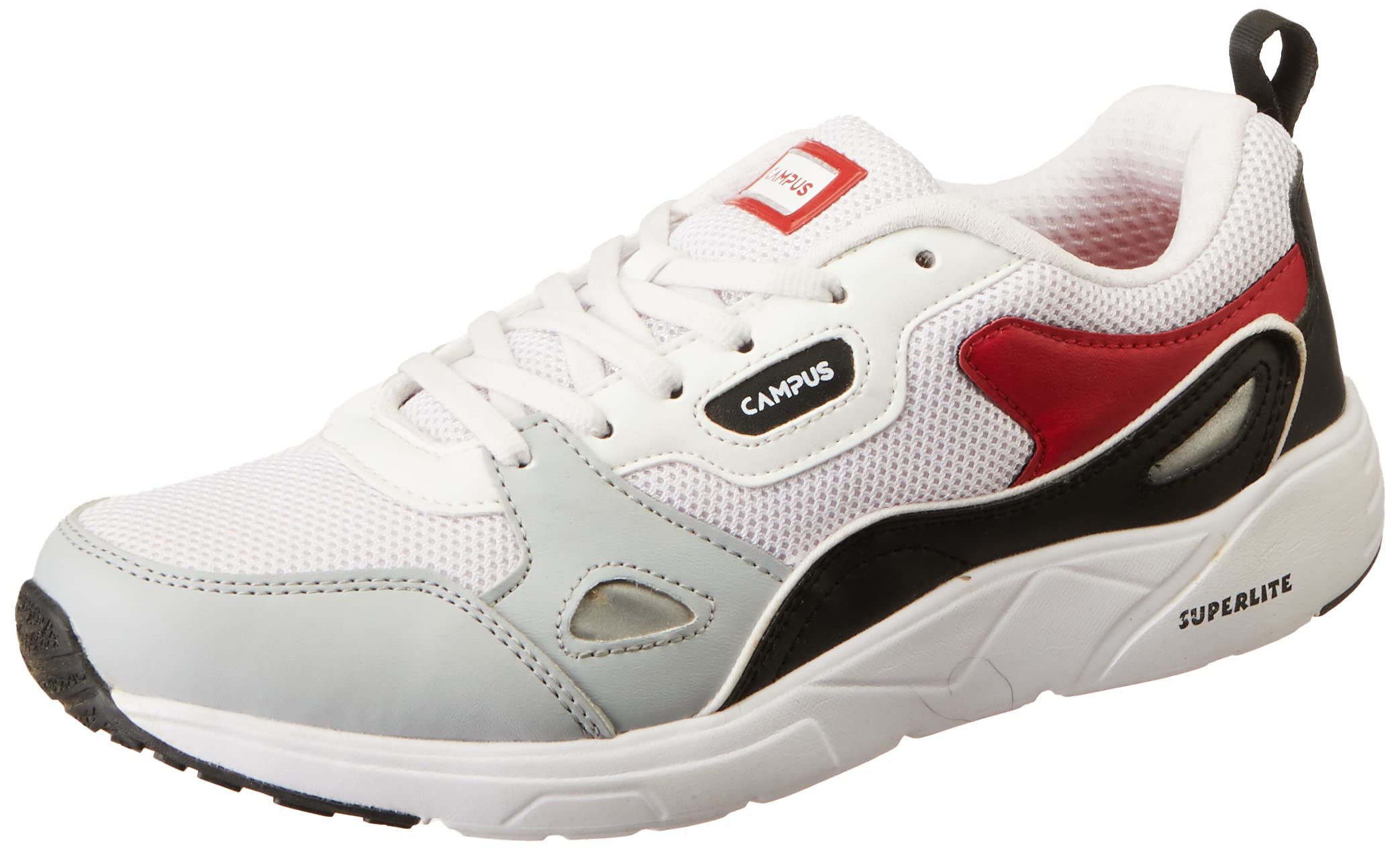 Campus Mens Wisdom Running Shoes WHT/BLK/RED -6 UK/India (B081ZYQPVR) Amazon Price History, Amazon Price Tracker