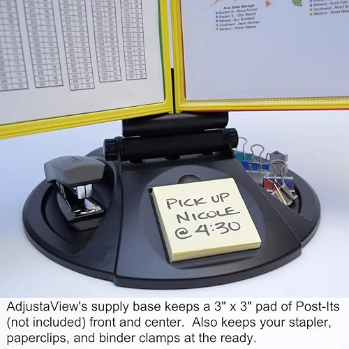 Miniatura 5 de Ultimate Office AdjustaView - Organizador de referencia de escritorio de 10 bolsillos con base de almacenamiento de suministros y bolsillos de carga
