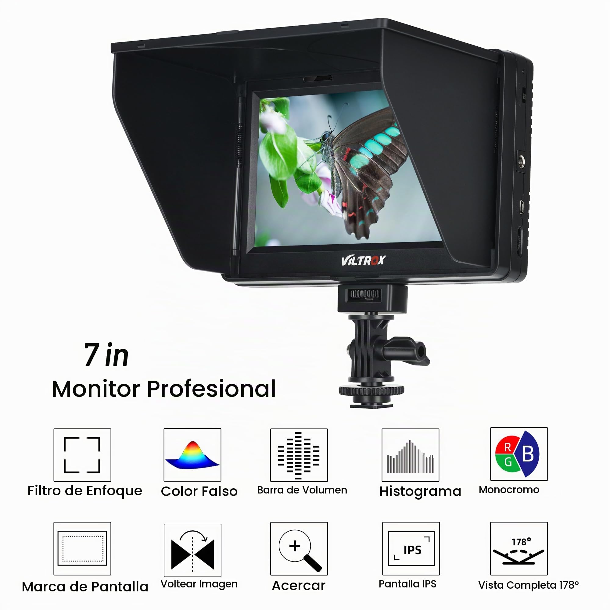 Amazon.com: VILTROX DC-70 II Monitor de campo de cámara de 7