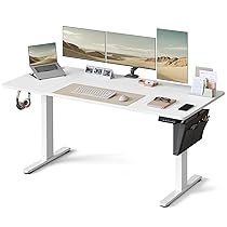 SONGMICS Scrivania Regolabile in Altezza Elettrica, 160 x 70 cm, Scrivania Elettrica, Tavolo con Memoria per 4 Altezze, Porta USB-C, Rovere Dorato LSD136Y01