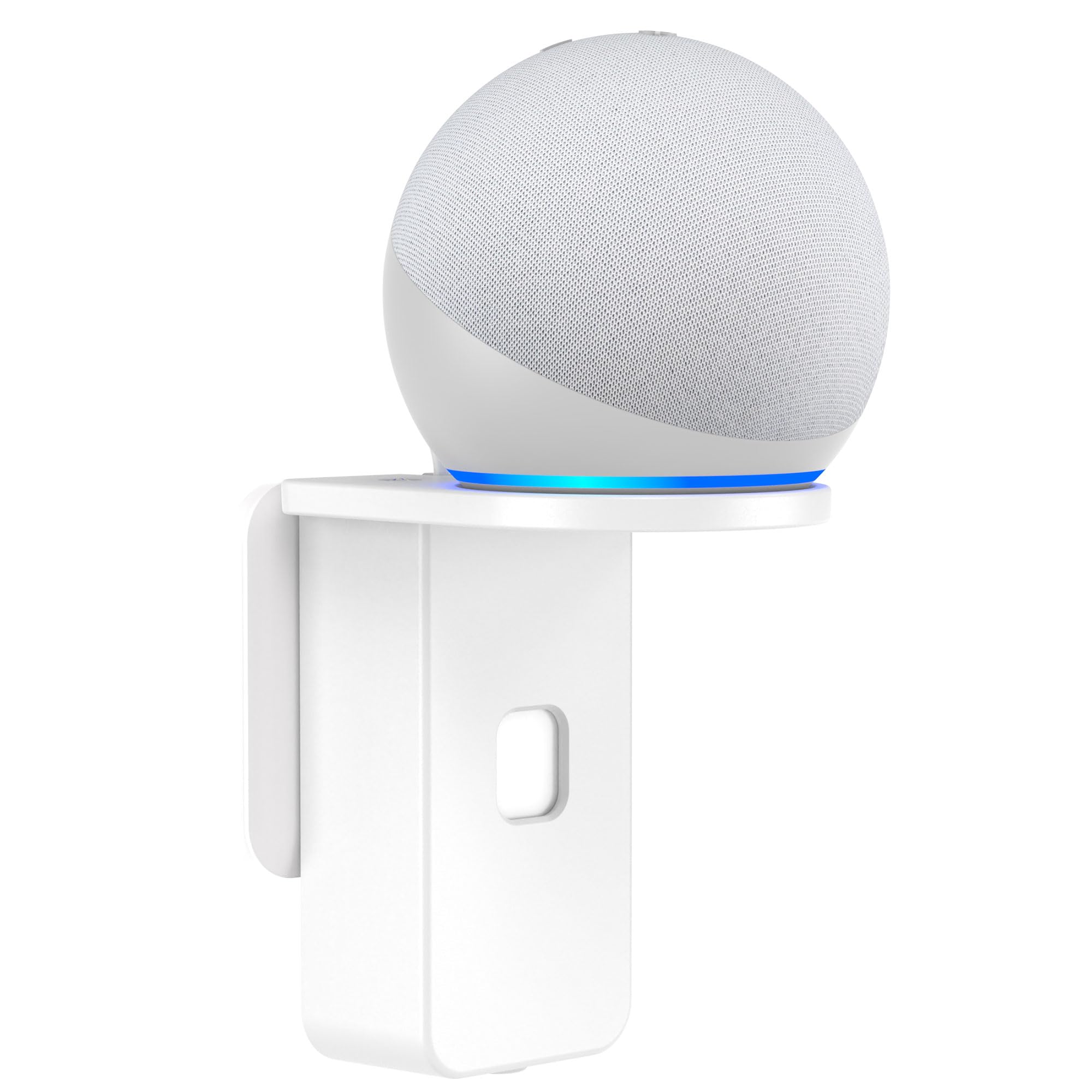 PlusAcc Soporte de Pared de Enchufe para ΡΟΡ - Soporte de Enchufe Que Ahorra Espacio para Accesorios de Altavoces Inteligentes, sin taladrar, cafetería, baño, Dormitorio (Blanco)