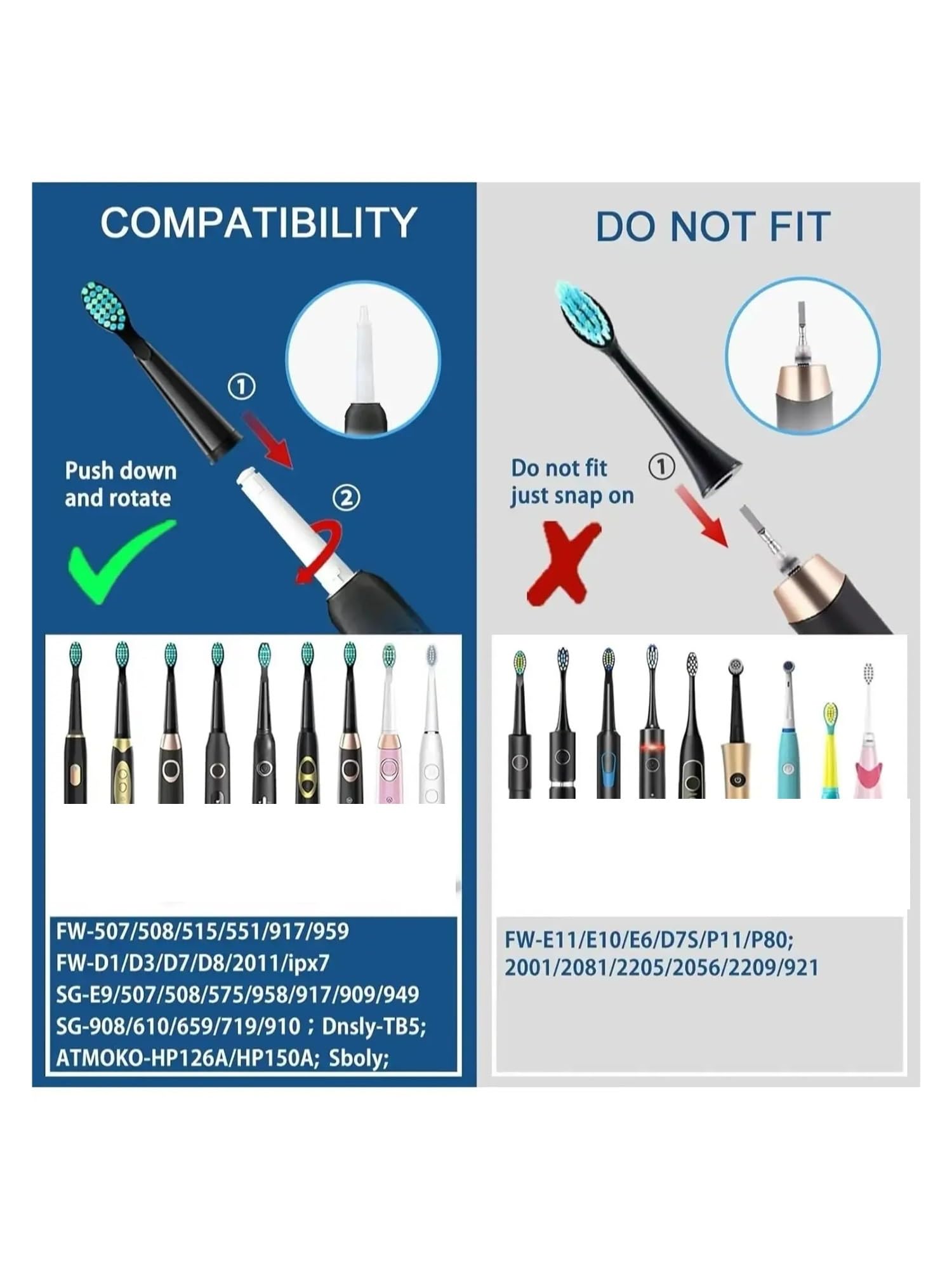 Cabezales interdentales, compatible con SEAGO, SG-575 551 | SG-507B 958 908 909 917 610 659 719 910 548 515 949; FW-507 508 515 551 917 959 2011 D1(16BLACK)