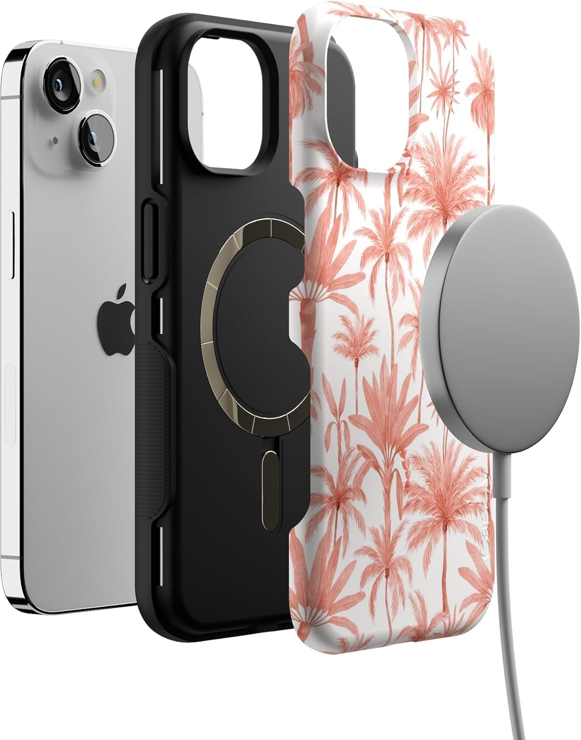Casely iPhone 14 Case | Perfect Paradise | Tropical Palm Tree Floral | Bold Protective Design | Compatible with MagSafe