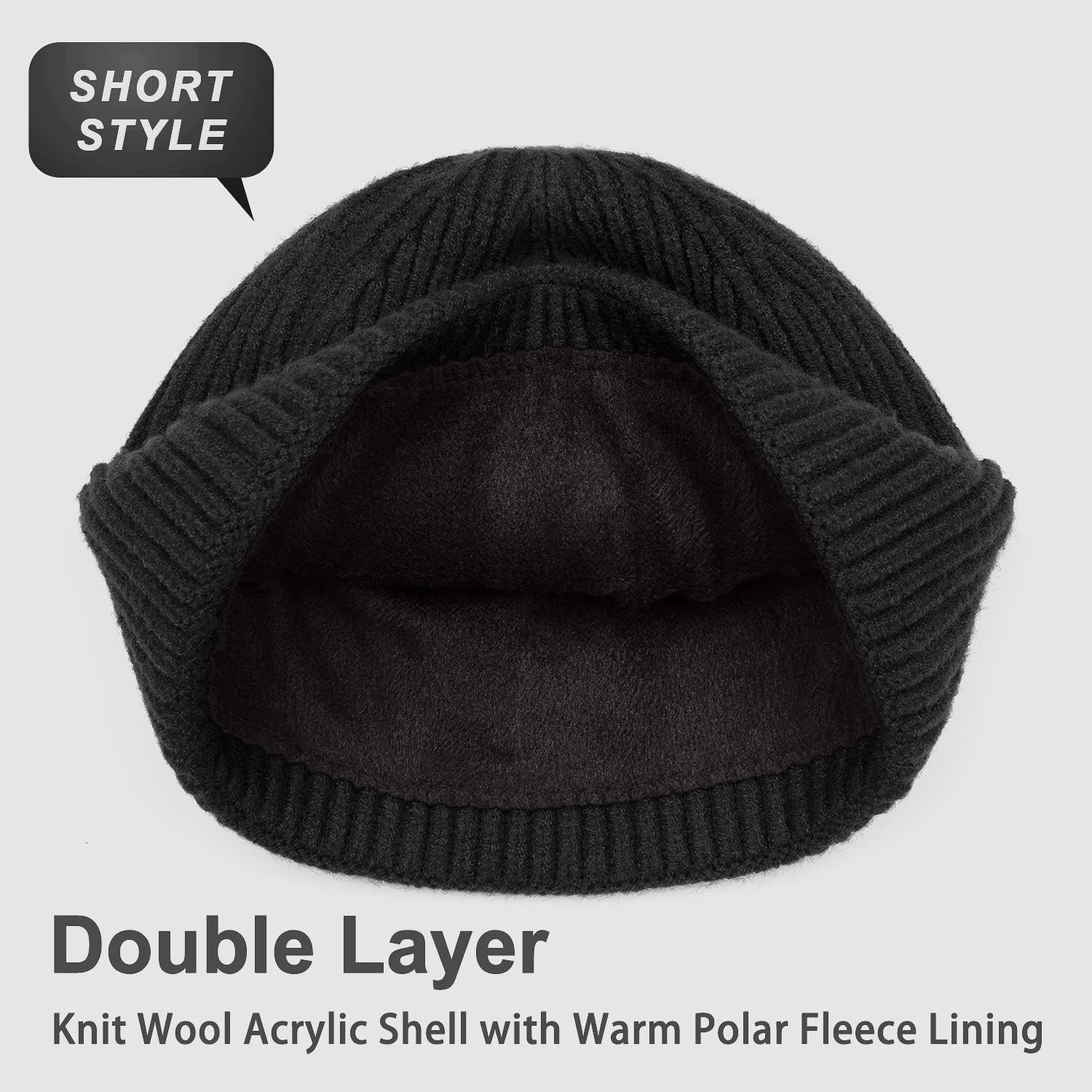 ROYBENS Wool Fisherman Beanie for Men Women, Knit Cuffed Fleece Lined Beanies Winter Warm Hat Skull Cap Unisex - Image 9