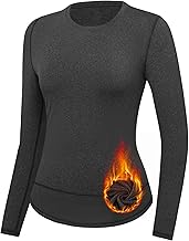 Gyabnw Women's Thermal Top Sports Long Sleeve Base Layer Crew Neck Underwear Top for Running