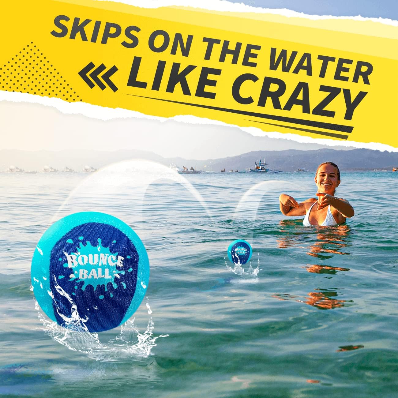 Swimming Pool Toys, 2 Pack Water Bouncy Balls, Beach Ball for Summer Toys Games for Kids 5-12 Holiday Essentials - Image 2