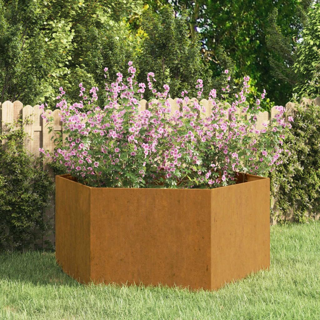 vidaXL Jardinera de Acero corten Oxidado 90x90x45 cm, Maceta, arriate Elevado, Soporte para macetas, macetero, bancal Elevado, Soporte para Plantas