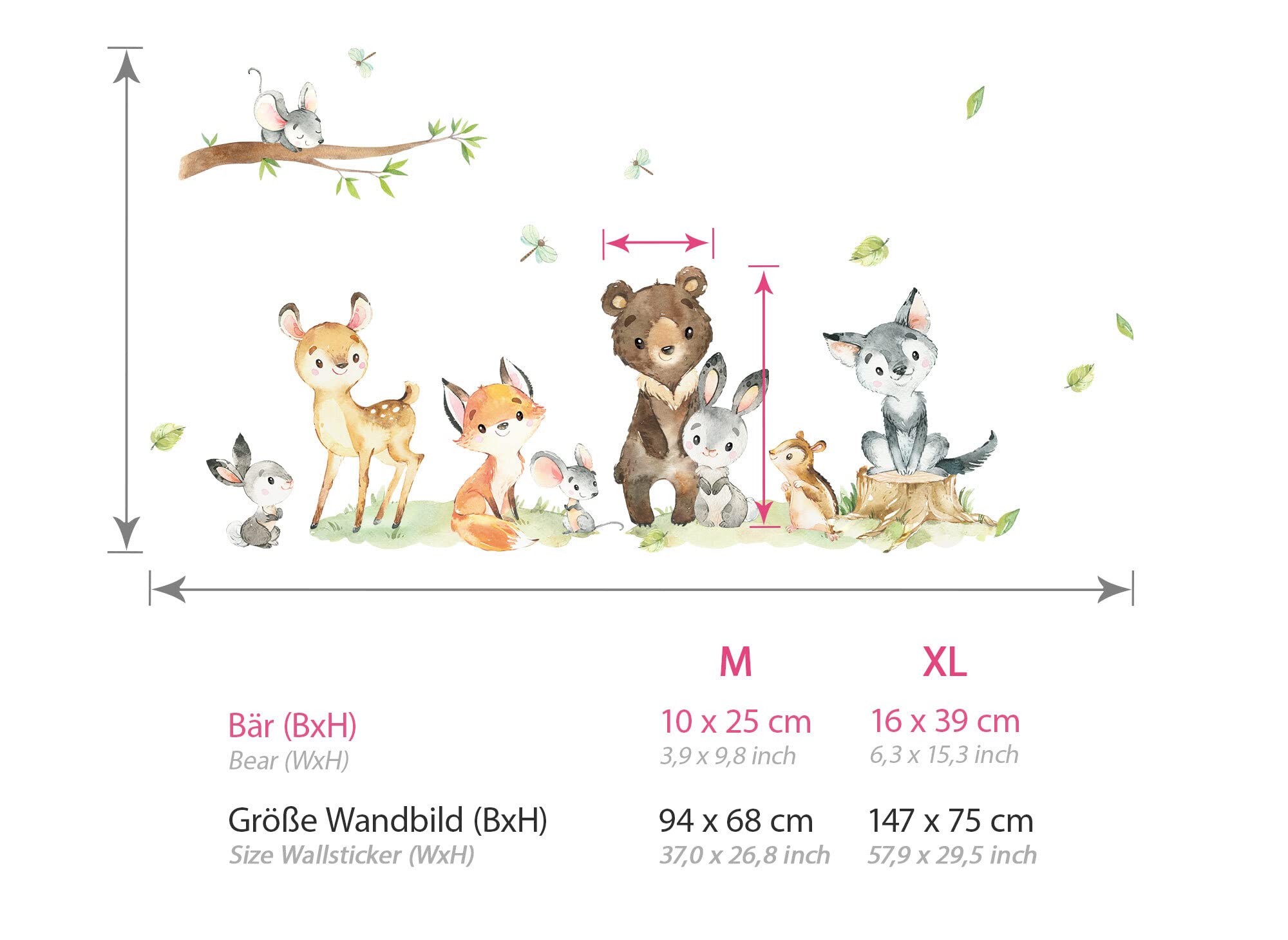 Adesivi morbidi convessi animali della foresta 30 pezzi