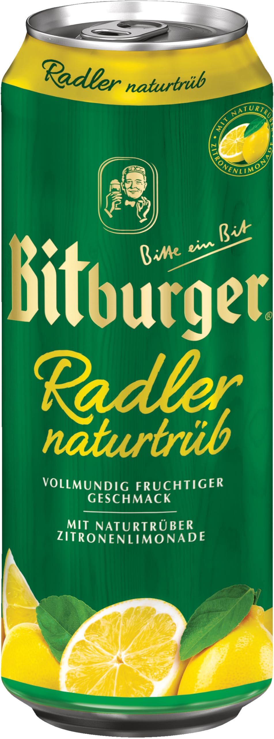 Bitburger Radler Naturtrüb - Dosen-Bier (24x 0,5l) - Biermischgetränk mit Zitronennote - Feinherb - Erfrischend & Vollmundig