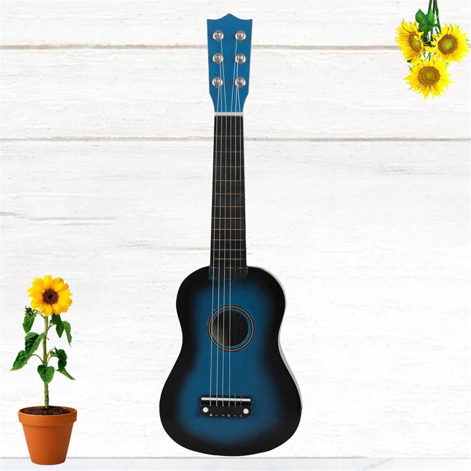 Guitarra infantil de 21 pulgadas, instrumento popular, ukelele, instrumentos musicales, madera azul(Blue)