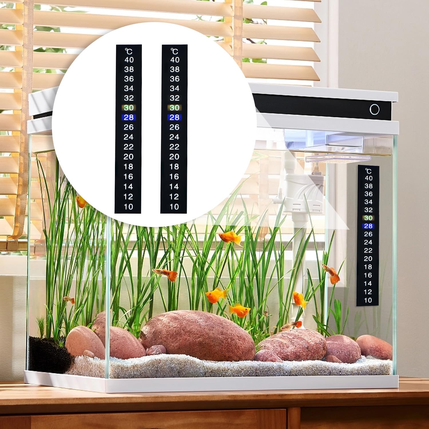 Nomoy Aquarium Temperatuur Stickers Digitale Aquarium Thermometer Temperatuur Sticker Stick On