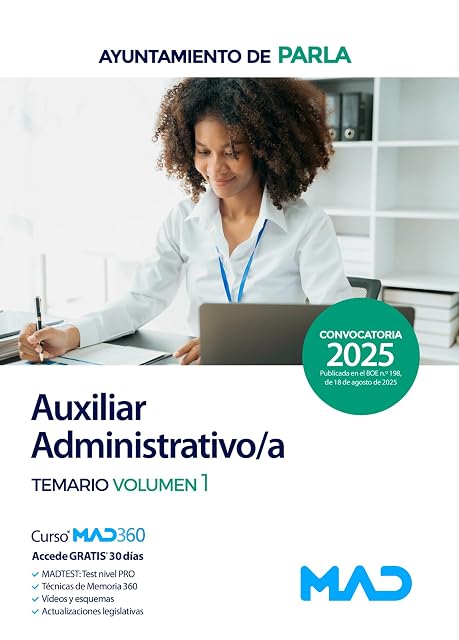 Portada de Auxiliar Administrativo/a del Ayuntamiento de Parla. Temario Volu Men