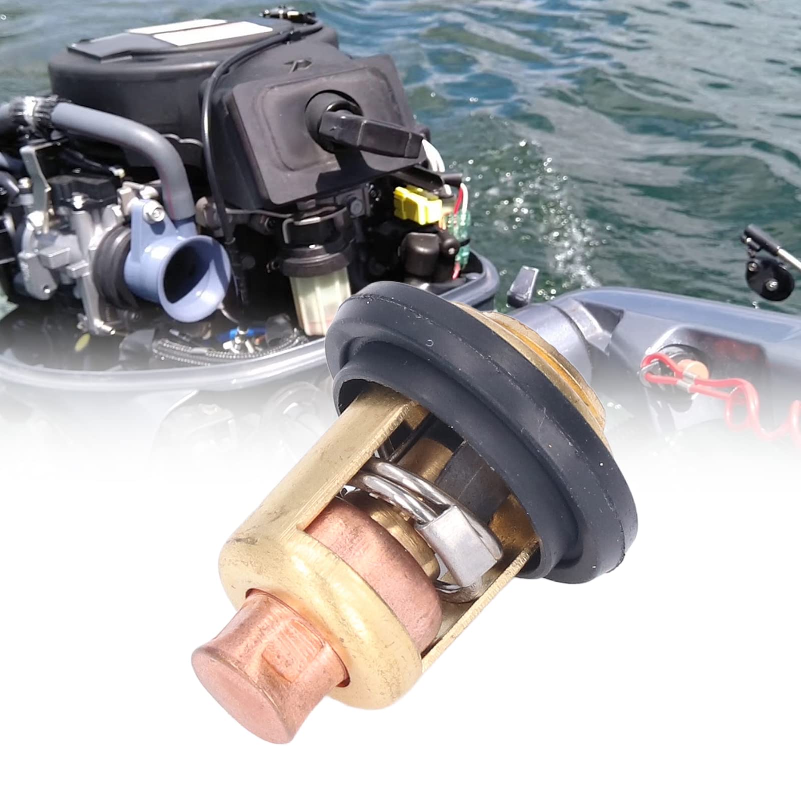 Zilimontt - Thermostat + Joint D'étanchéité 66M-12411-00 Pour Moteurs Hors-bord Mercury/Yamaha/Honda 25-100HP - Compatible Multi-modèles