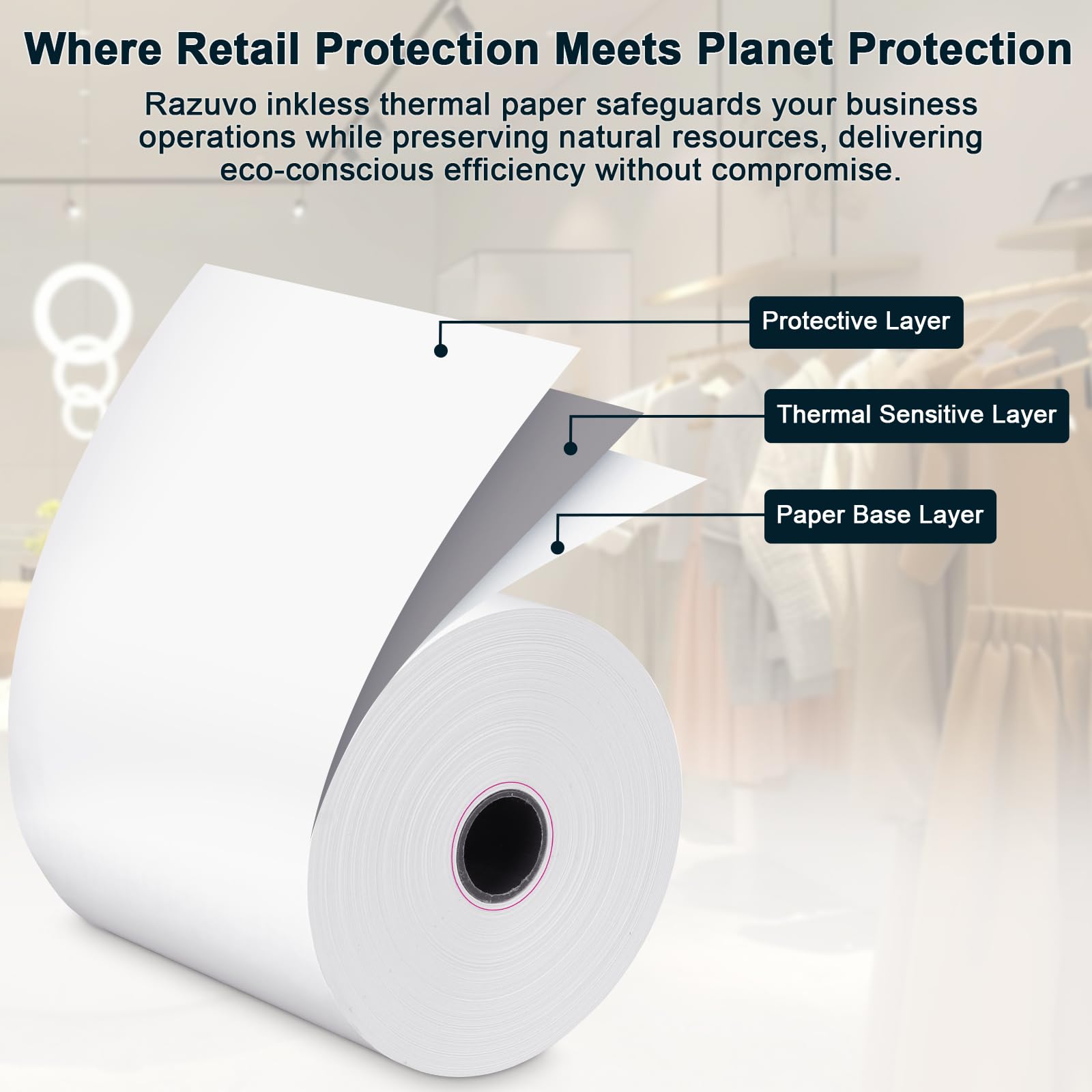 (150 rollos) papel térmico para recibos de 2 1/4 x 85 pulgadas, rollos de papel para máquina de tarjetas de crédito sin BPA para sistemas POS, compatible con Square Terminal, Clover Flex y más