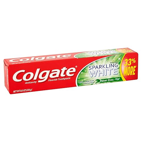 Colgate Sparkling Mint Zing Gel Pasta de dientes, menta blanca, menta verde, 8 onzas