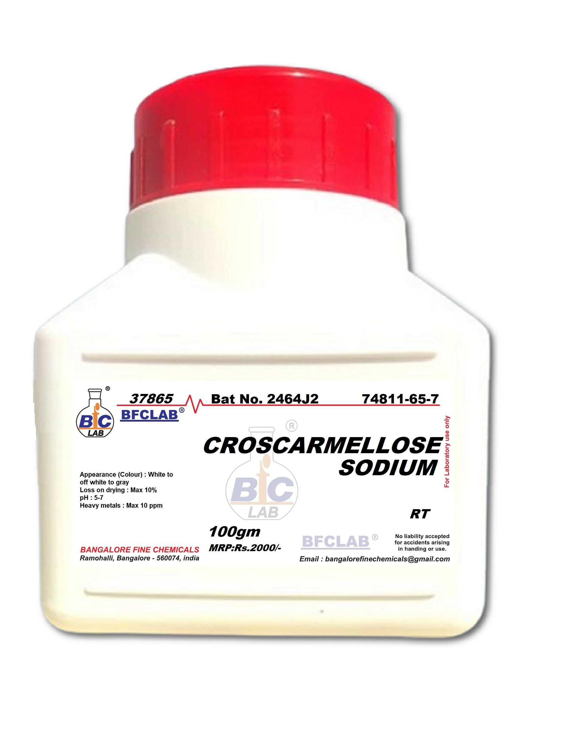 CROSCARMELLOSE SODIUM (AC-DI-SOL) - 100gm, CAS No: 74811-65-7-image-22