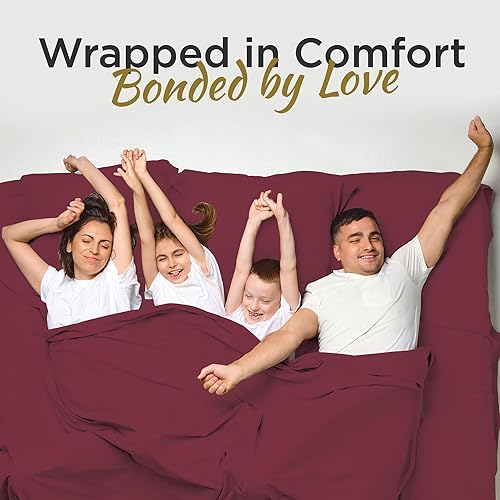 Miniatura 6 de Juego de sábanas de 3 piezas tamaño individual XL, 100% microfibra, color borgoña, suave y cómodo, tamaño individual extra largo, bolsillo profundo