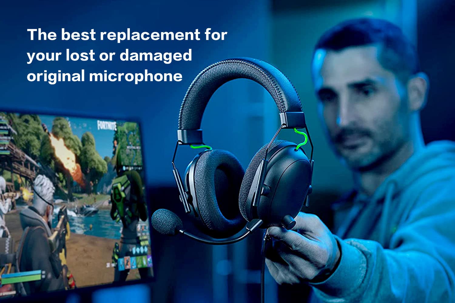 Micrófono de juego de repuesto para auriculares Razer BlackShark V2, V2 SE en PS4, PS5, Xbox One, PC, micrófono desmontable de 3.5 mm