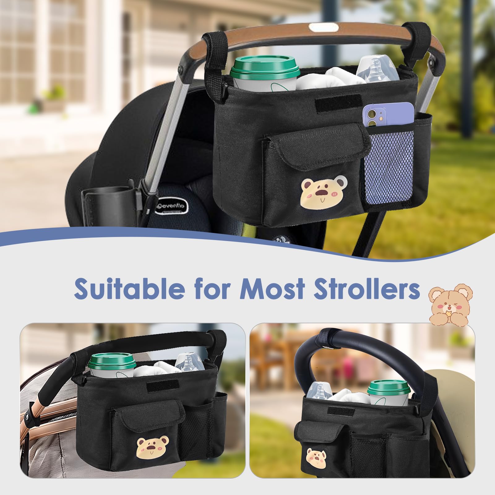 Organisateur Poussette, Baby Sac de Rangement pour Poussette