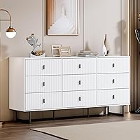 Vista 9 de Cómoda moderna de 6 cajones, cajones profundos, organizador de ropa, gabinete de almacenamiento grande para sala de estar, dormitorio, pasillo