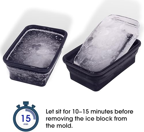 Miniatura 8 de Molde de bloque de hielo extra grande para baño de hielo, accesorios de inmersión en frío, paquete de 4 para hielo de 10 libras, enfriador de agua