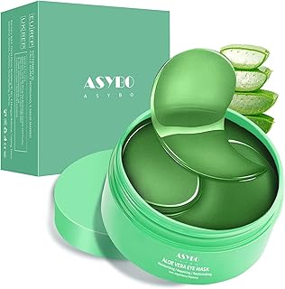 ASYBO Aloe Vera Eye Mask, 60 Pcs Under Eye Patches, Eye Treatment Mask for Under Eye Bags, Dark Circles, Puffy Eyes, Fine Lines, Anti-Aging and Anti-Wrinkle, Hydrating Eye Mask Skincare