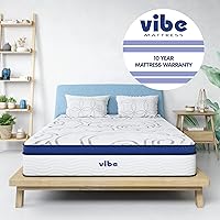 Vista 11 de Vibe Colchón híbrido de espuma viscoelástica de gel acolchado y resortes internos de 12 pulgadas Certificado CertiPUR-US Cama en una caja King