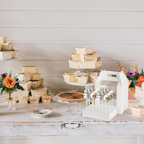 Miniatura 5 de Elegante paquete de 6 cajas blancas para tartas, solución de embalaje elegante para tus cake pops, soporte portátil y soporte de exhibición