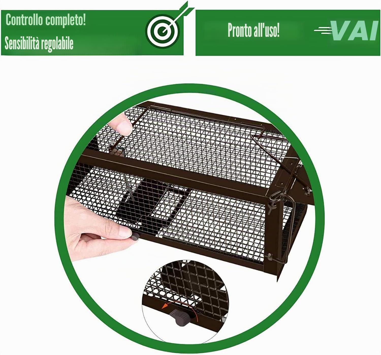 RatzFatz Gabbie Trappola, Trappola Topi● Vincitore 2021 ● Professionale, Giardino e Casa, Set trappola animali, Conigli e Criceti, Sensibilita` Regolabile, Multiuso, Gabbia, Caccia