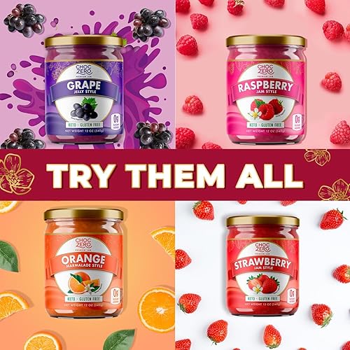 Miniatura 18 de ChocZero Mermelada de naranja sin azúcar – Dulce Keto Mermelada para untar con naranjas – Sin azúcares añadidos (1 frasco, 12 onzas)