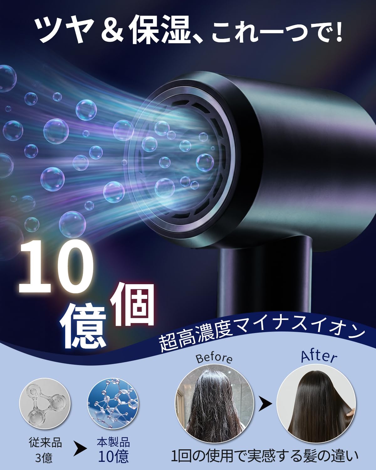 Amazon | RUNCTY ヘアドライヤー 速乾 大風 マイナスイオンドライヤー