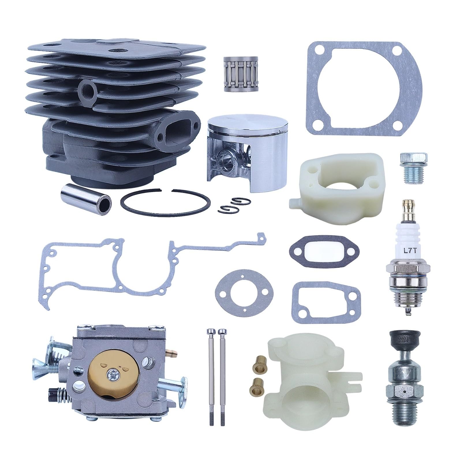 Kit de carburador de pistón de Cilindro de Gran diámetro de 52 mm for Motosierra 266XP, 266, 266SE, XP, SE 61, Adaptador de colector de admisión Accesorios para cortacésped