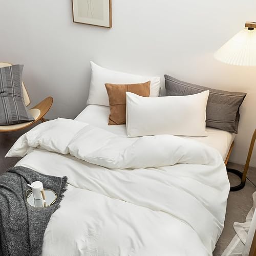 Miniatura 7 de BESTDESIL Funda de edredón verde oliva, funda de edredón de algodón lavado matrimonial, juegos de ropa de cama cómodos para todas las estaciones,