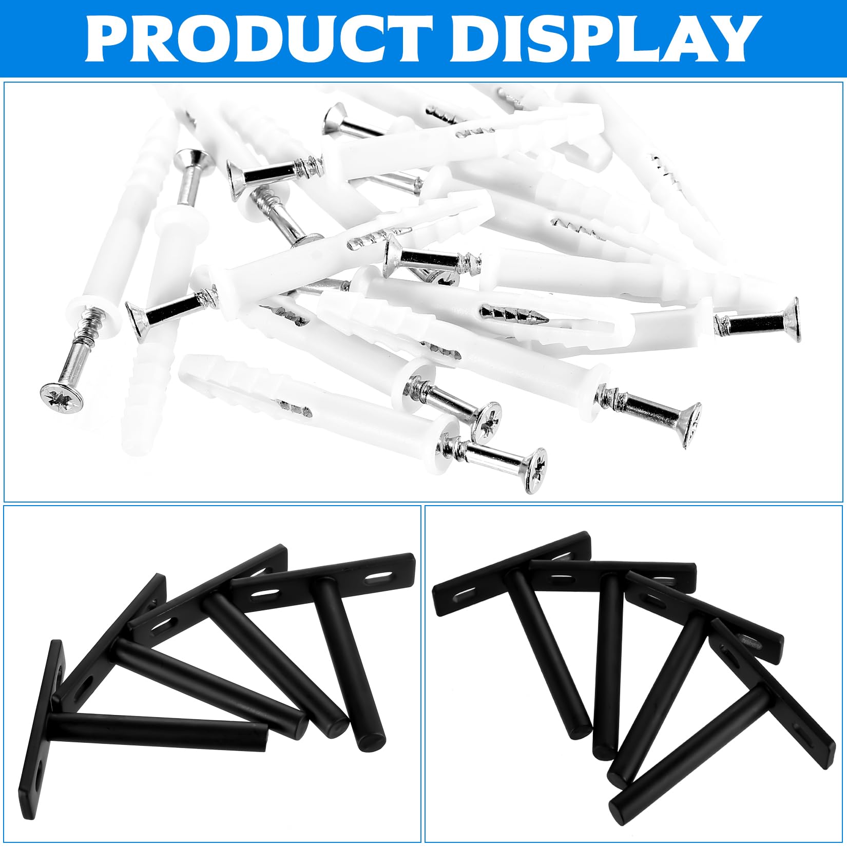 8 Pcs 2.95 Inch/75mm Floating Shelf Brackets Heavy Duty - Image 3