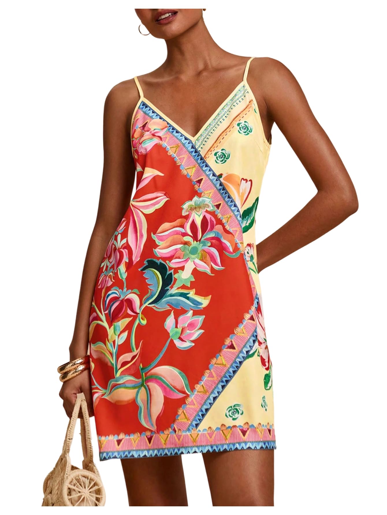 Women's Boho Tropical Dress Summer Vacation Beach Short Dresses