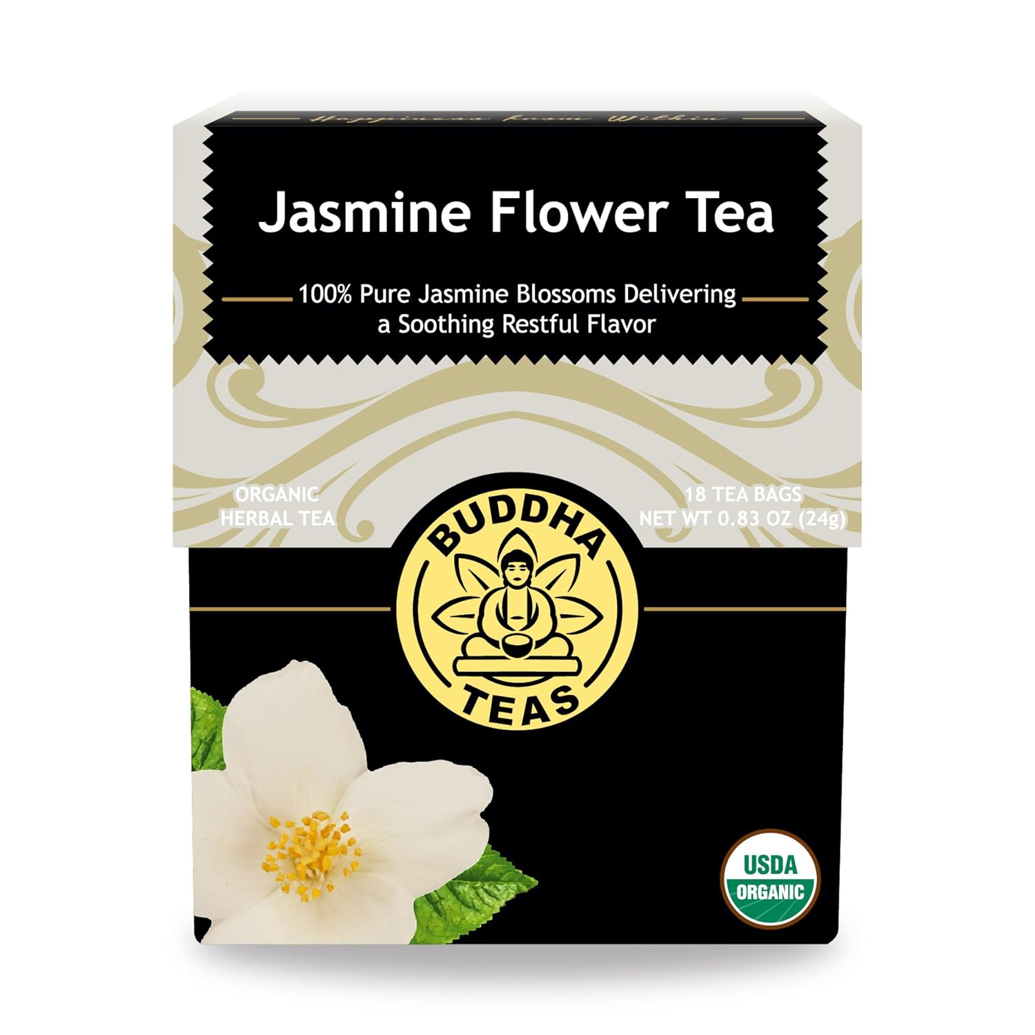 Organic Chinese Jasmine Flower Tea Kosher, CaffeineFree