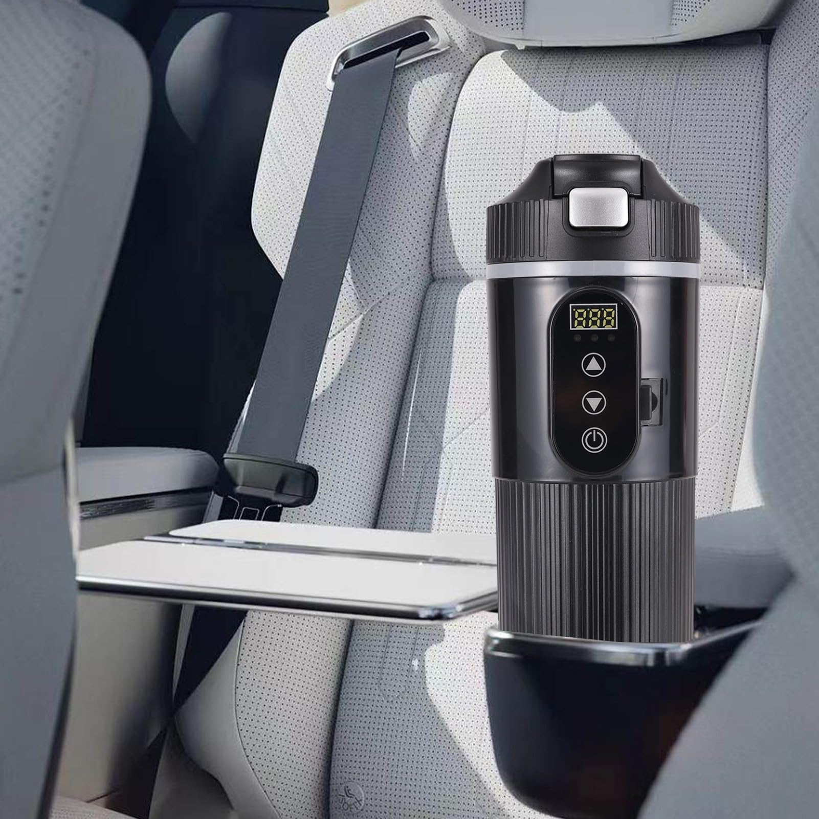 Taza De Café Calentado Para Coche | Taza De Café De Viaje 12v | Taza Eléctrica 24V | Taza De Temperatura Con Pantalla LCD | Taza De Viaje Para Calentador De Agua Del Coche, Hervidor De Coch