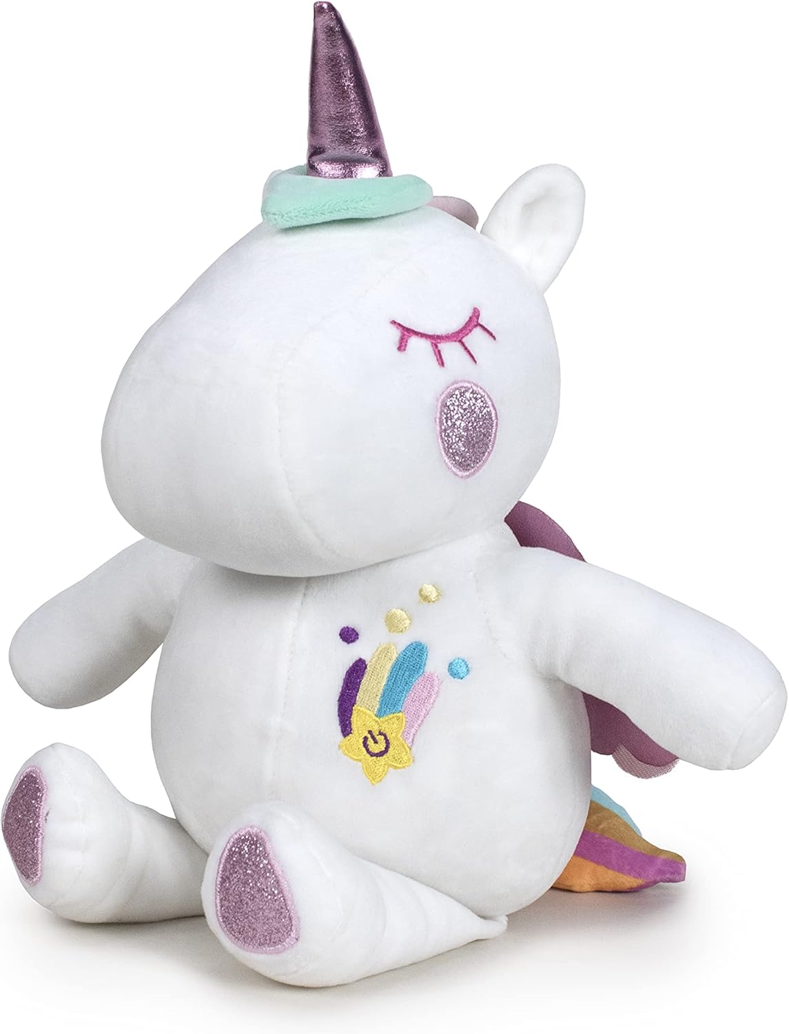 Magic Dreamlight Light-Up White Unicorn, Multicoloured and Glow in the Dark, Calming and Cuddly Sleep Aid for Kids, Soothing Music, Suitable for Ages 10M+