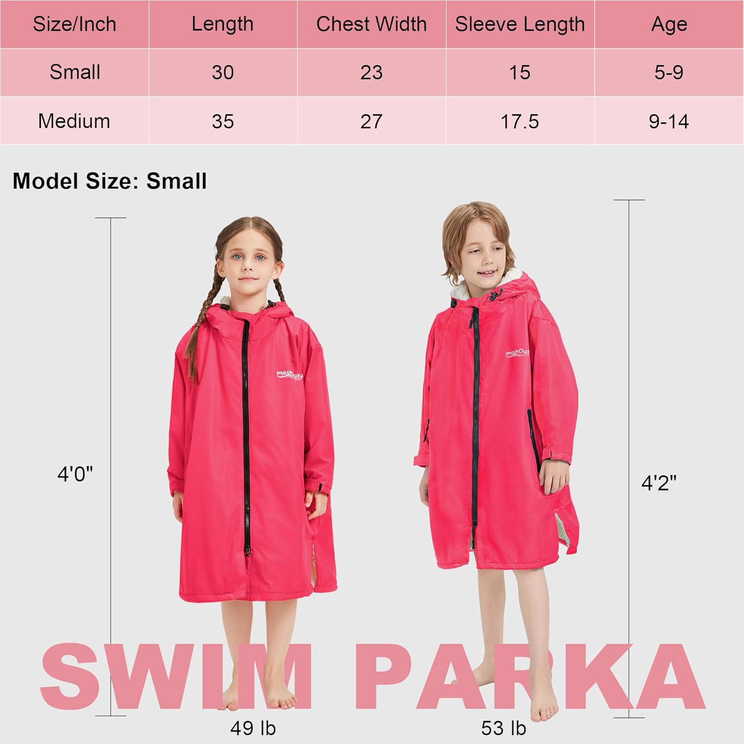 Kids Swim Parka, Waterproof Swimming Jacket, Hooded Surf Changing Robe, Warm Winter Swim Coat - Image 7