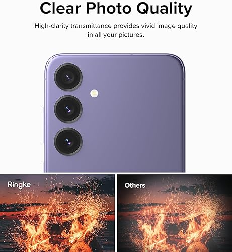 Miniatura 6 de Ringke Marco de lente de cámara compatible con Samsung Galaxy S24 Protector de lente de cámara 5G, cubiertas de vidrio y marcos de aleación de