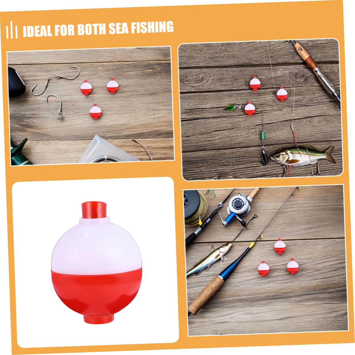 BESPORTBLE Galleggianti Accessori da Pesca in Plastica Sferici 50 Pezzi Facilmente Sostituibili per Pesca Esche e Mare