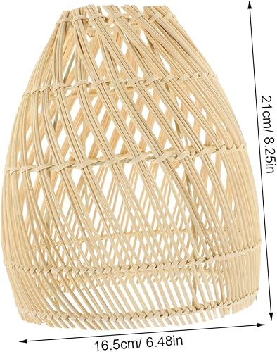Miniatura 2 de Housoutil Pantalla tejida de ratán para lámpara de araña de ratán, pantalla de lámpara de araña de luz de lujo para colgar en hierro