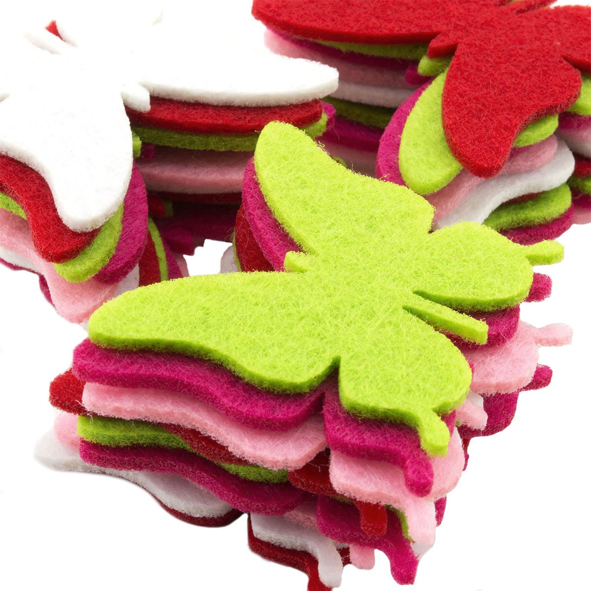 Summer-Ray 100pcs Felt Leaves Laser Cutout Embellishment in 10 Colours