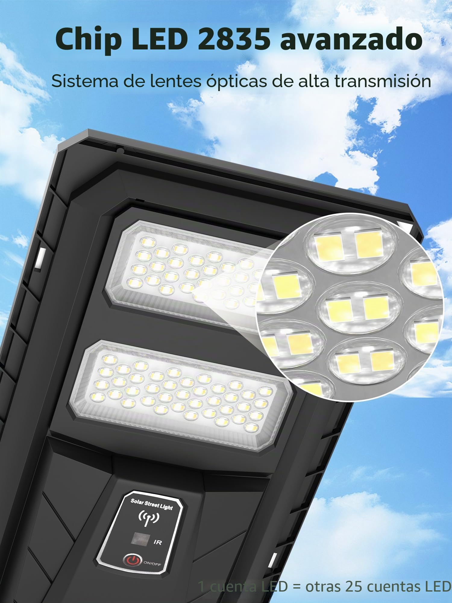 Ofuray Farolas Solares Exteriores, 3000K/4000K/6500K Potente Focos Led Exterior con Sensor de Movimiento, IP67 Impermeable Farola Solare, 10AH Luz de Seguridad para Jardín, Patio, Garaje, OLT-4Pack