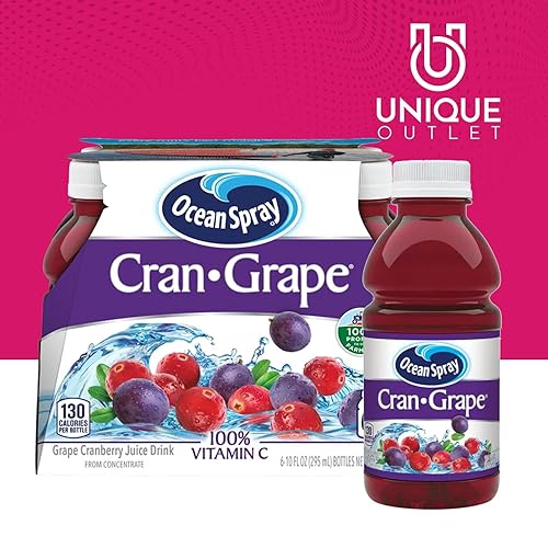 Miniatura 6 de Ocean Spray - Paquete de 24 botellas de plástico para llevar de 10 onzas líquidas de jugo de uva Cran Unique Outlet