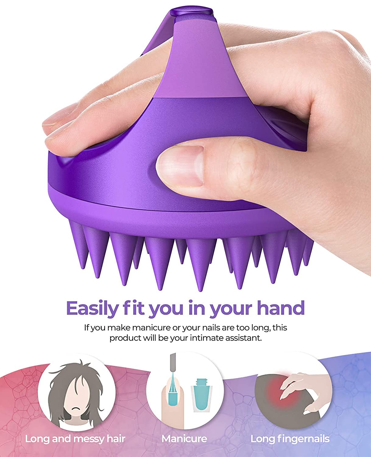 Scalp Massager Shampoo Brush, EUHOME Scalp Brush Hair Scrubber, Hair Washing Brush Scalp Exfoliator Brush for Dandruff, 2 Pack Head Scrubber for All Hair Types of Women, Men : Beauty & Personal Care