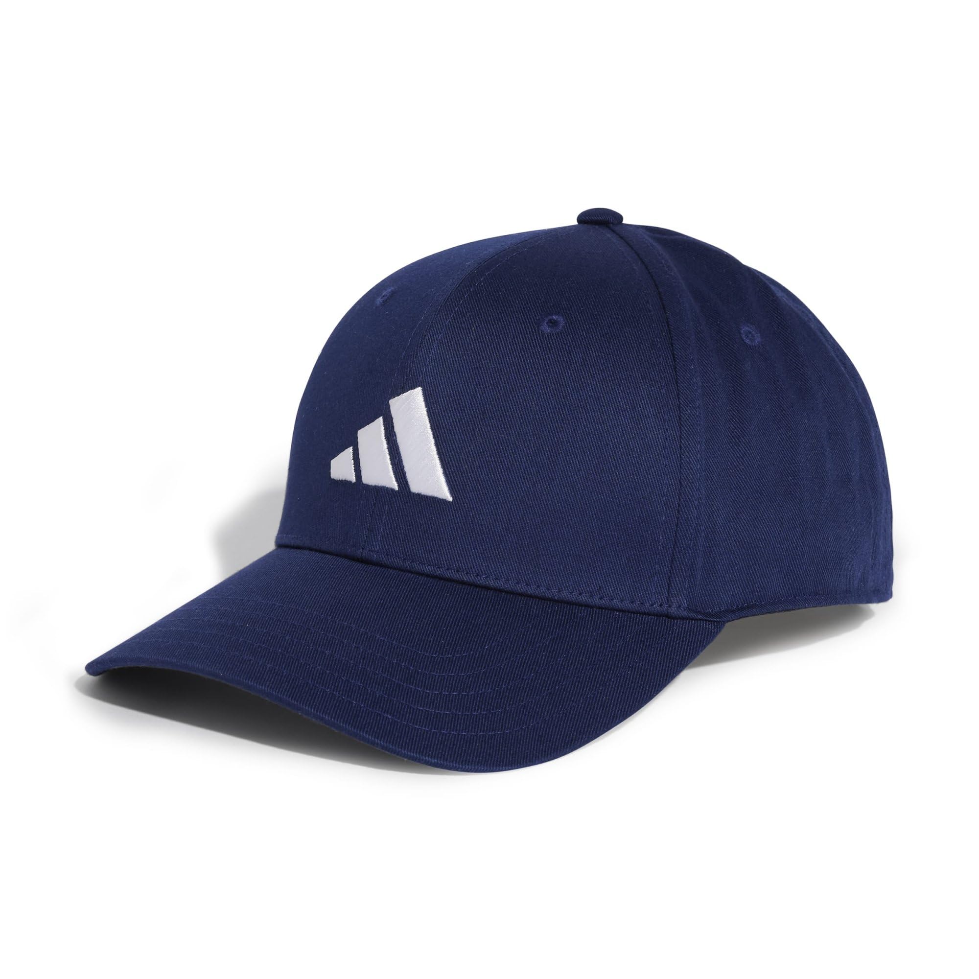 adidas Unisex Baseball Cotton New Logo Hat, Dark Blue/White, M-L